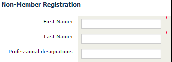 Non-member registration snippet